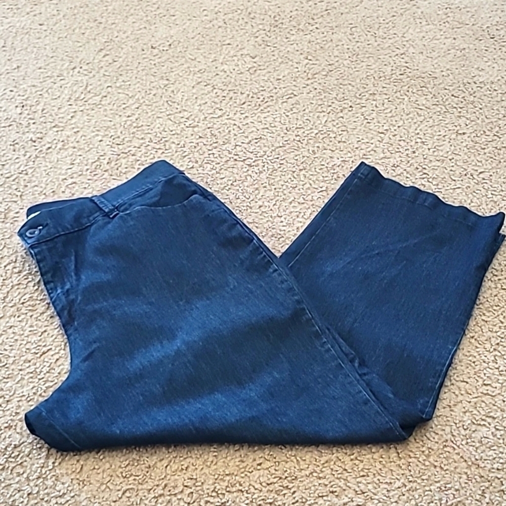 LEE RELAXED FIT AT THE WAIST Sz 18SP Cotton Blend Dark Blue Denim Jeans